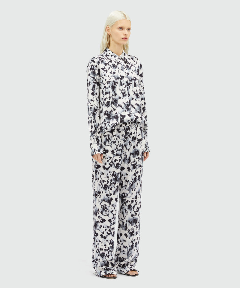 Straight pants with "Ceramic Dalmatian" motif WHITE Women 