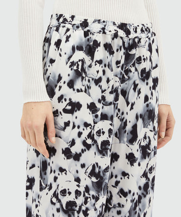 Straight pants with "Ceramic Dalmatian" motif