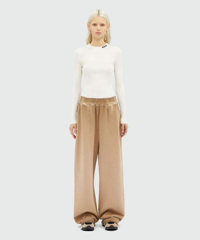 Faded jersey jogging pants BEIGE Women 