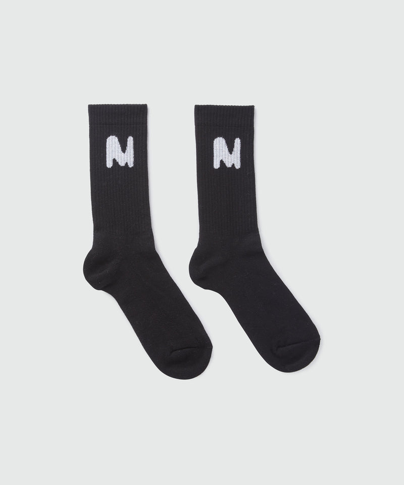 Black socks with "TheMwave" jacquard graphic BLACK Women 