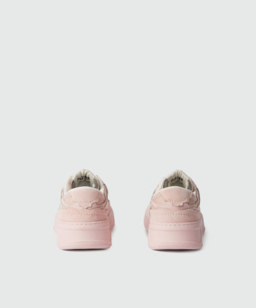 Light pink suede MSGM Fantastic Green sneakers