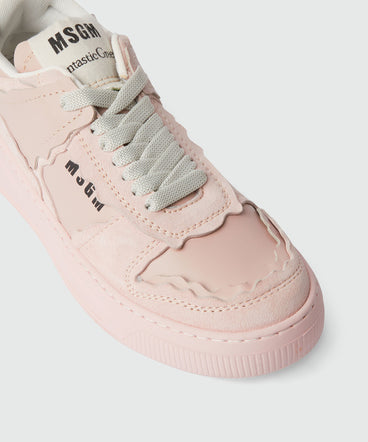 Light pink suede MSGM Fantastic Green sneakers