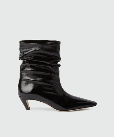 Patent leather ankle boots