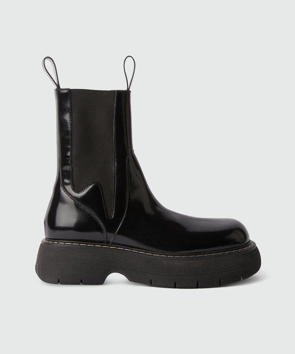 Black leather MSGM Chelsea boots