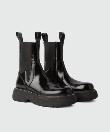 Black leather MSGM Chelsea boots