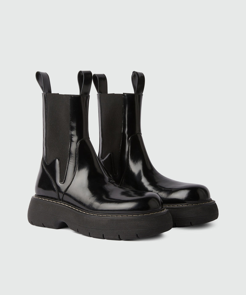 Black leather MSGM Chelsea boots BLACK Women 