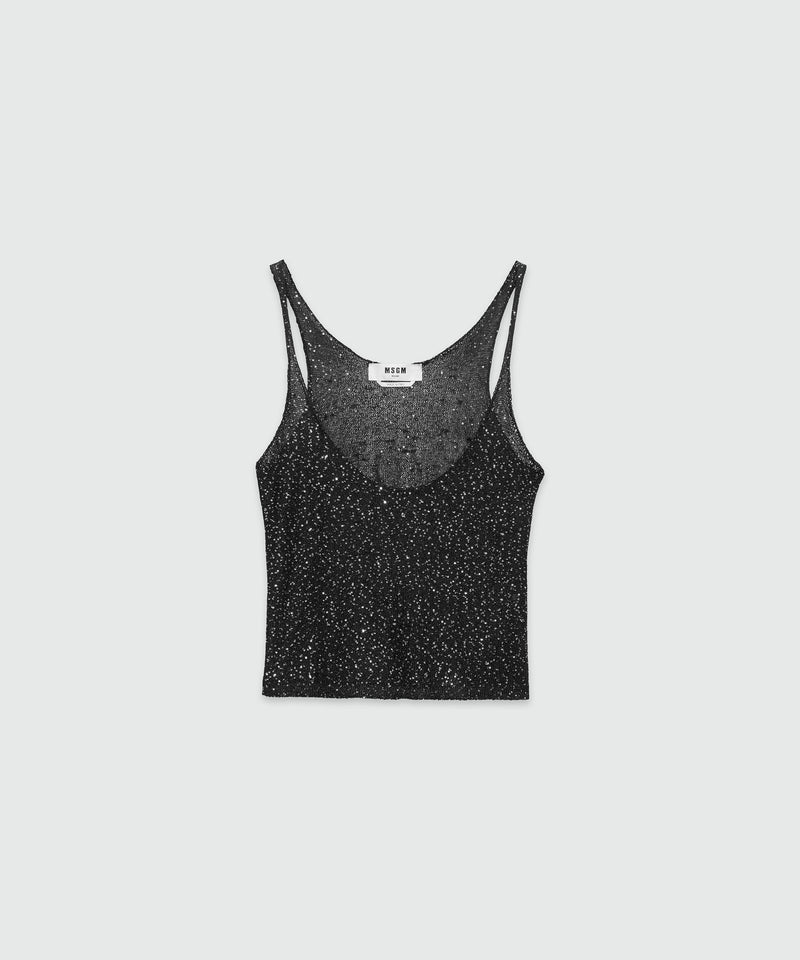 Glitter tank top shirt BLACK Women 