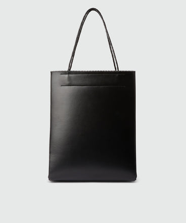 Large matte leather shopping bag