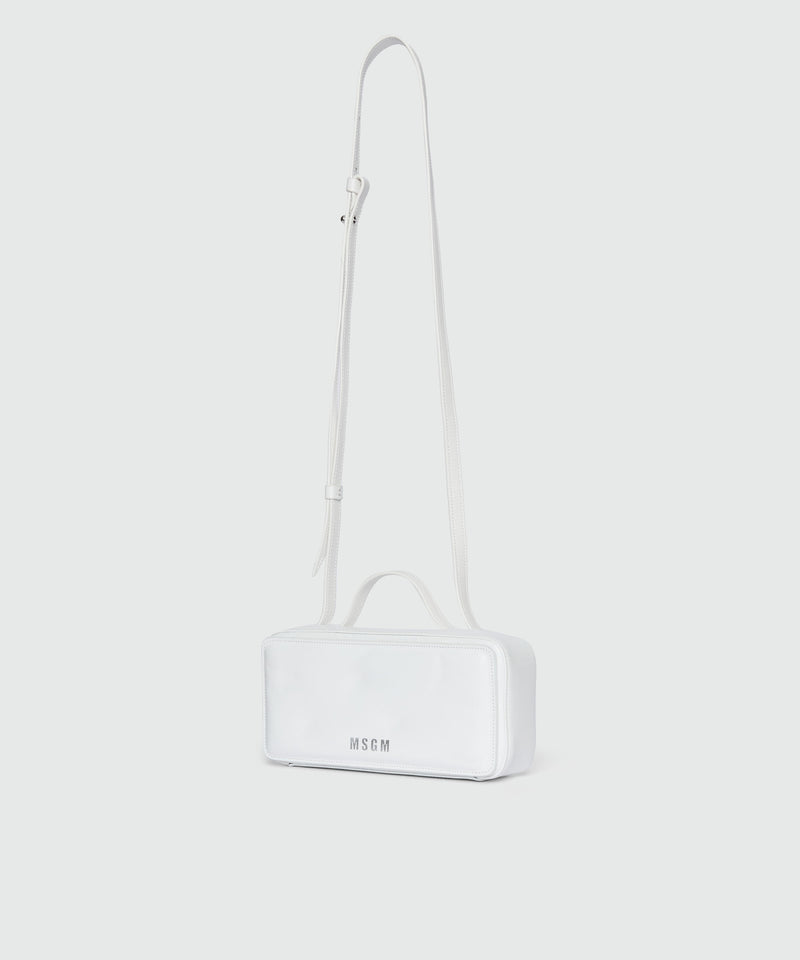 Small white shiny leather CLAP BAG BIANCO Donna 