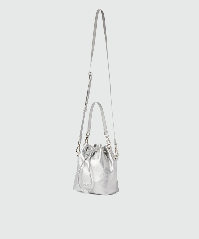 Laminated crackle faux-leather bucket bag SILVER Women 