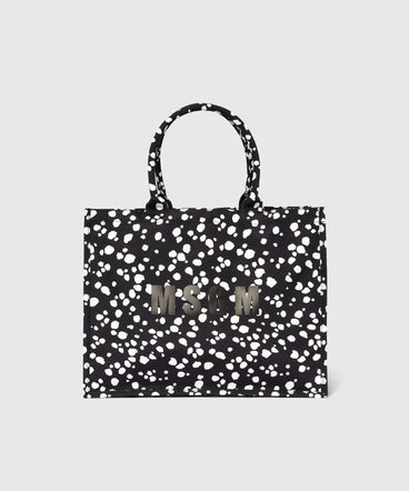 MSGM polka dot canvas tote bag