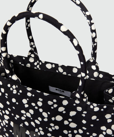 MSGM polka dot canvas tote bag