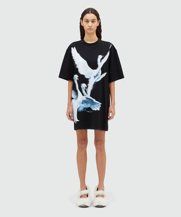 Jersey T-shirt dress with print