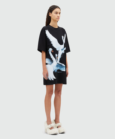 Jersey T-shirt dress with print