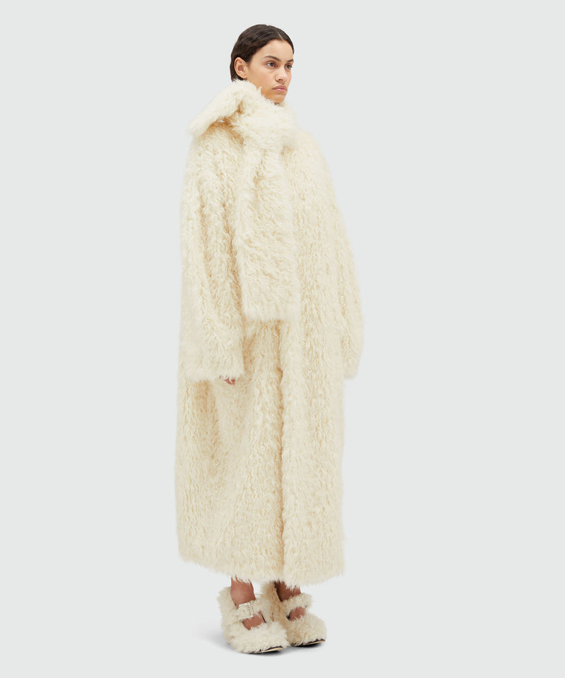 Faux-leather long coat OFF WHITE Women 