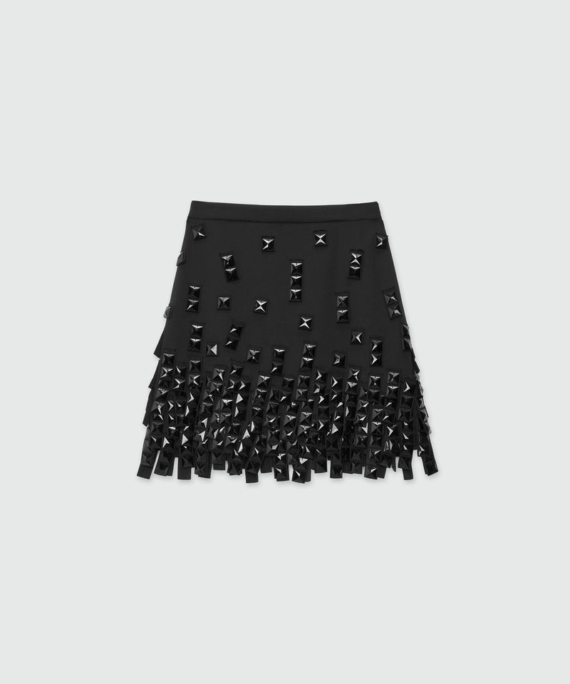 Short skirt with maxi studs BLACK Women 