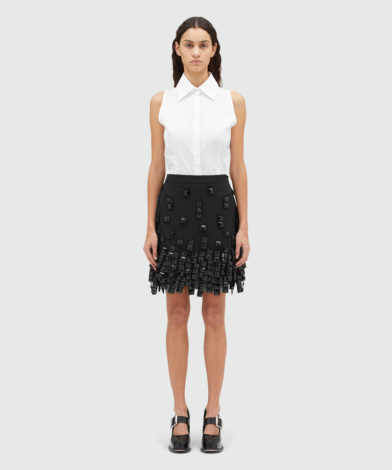 Short skirt with maxi studs BLACK Women 