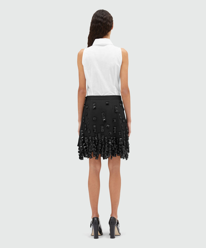 Short skirt with maxi studs BLACK Women 