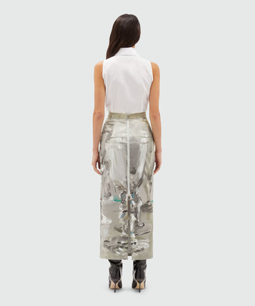 Midi skirt with "Glasses" print