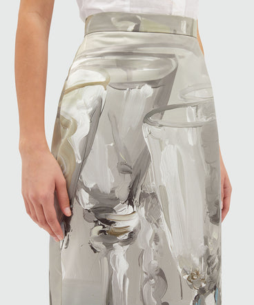 Midi skirt with "Glasses" print