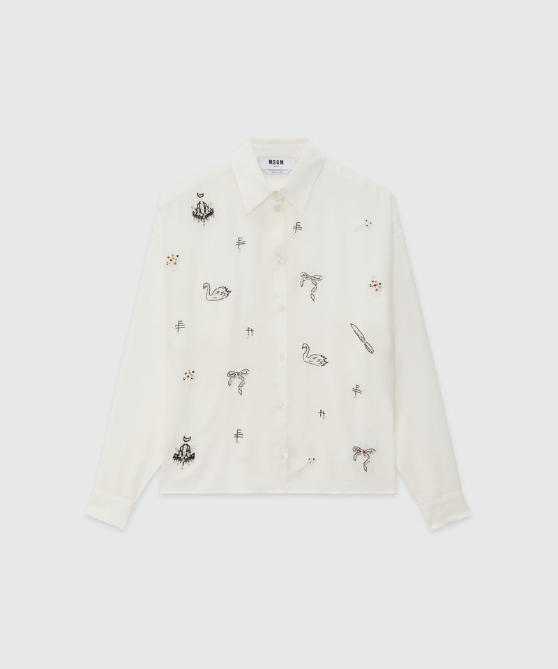 Crepe shirt with embroidery OFF WHITE Women 