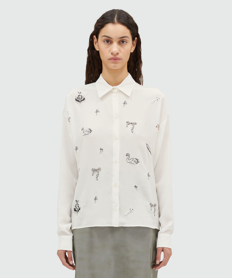 Crepe shirt with embroidery OFF WHITE Women 