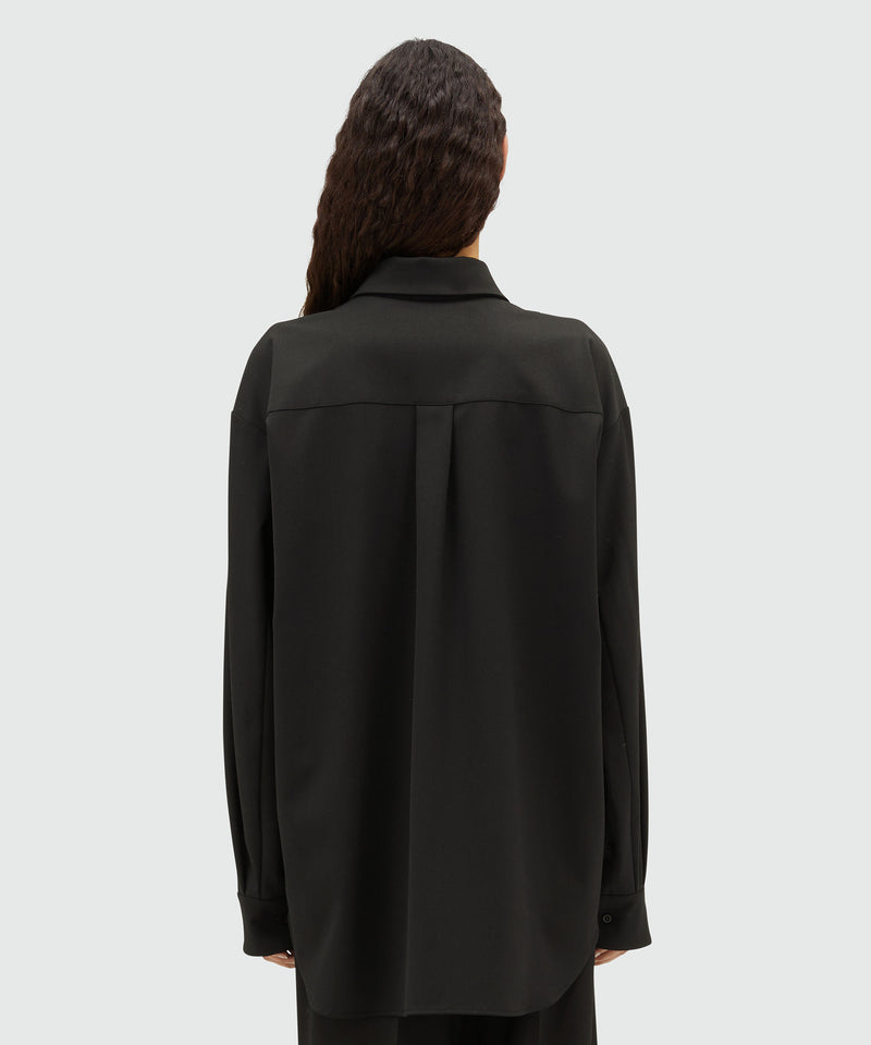 Blended wool shirt with swans BLACK Women 