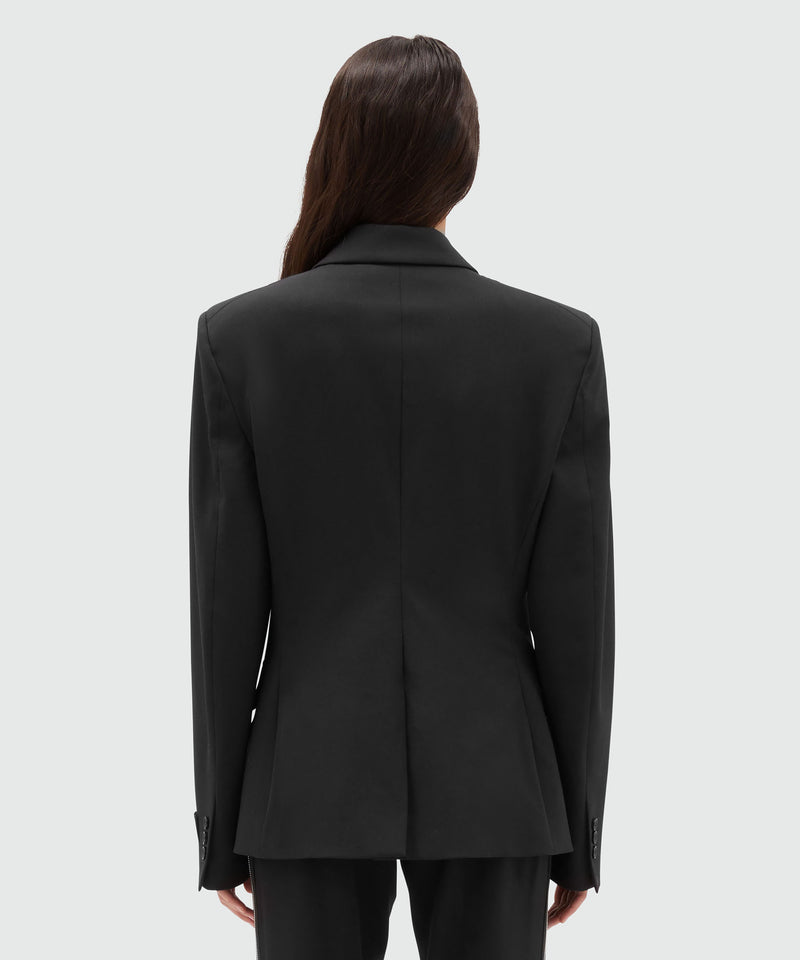 Blended wool jacket with zipper closure BLACK Women 