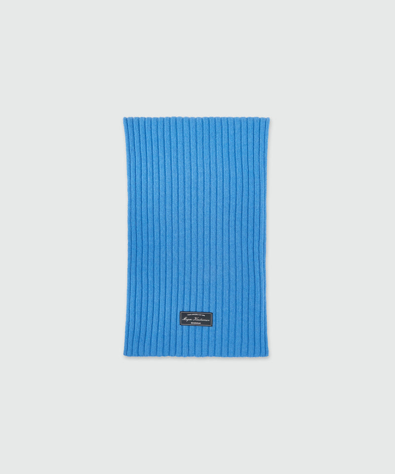 Blue ribbed wool scarf SKY BLUE Women 