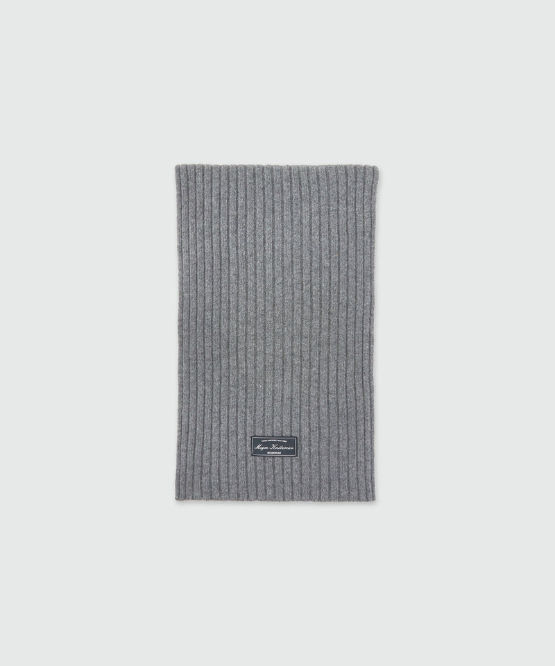 Grey melange ribbed wool scarf GREY Women 