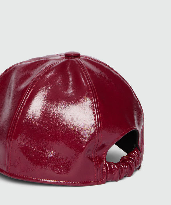 Red patent leather baseball cap