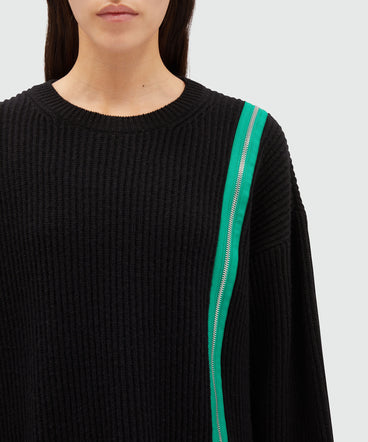 Blended wool ribbed sweater