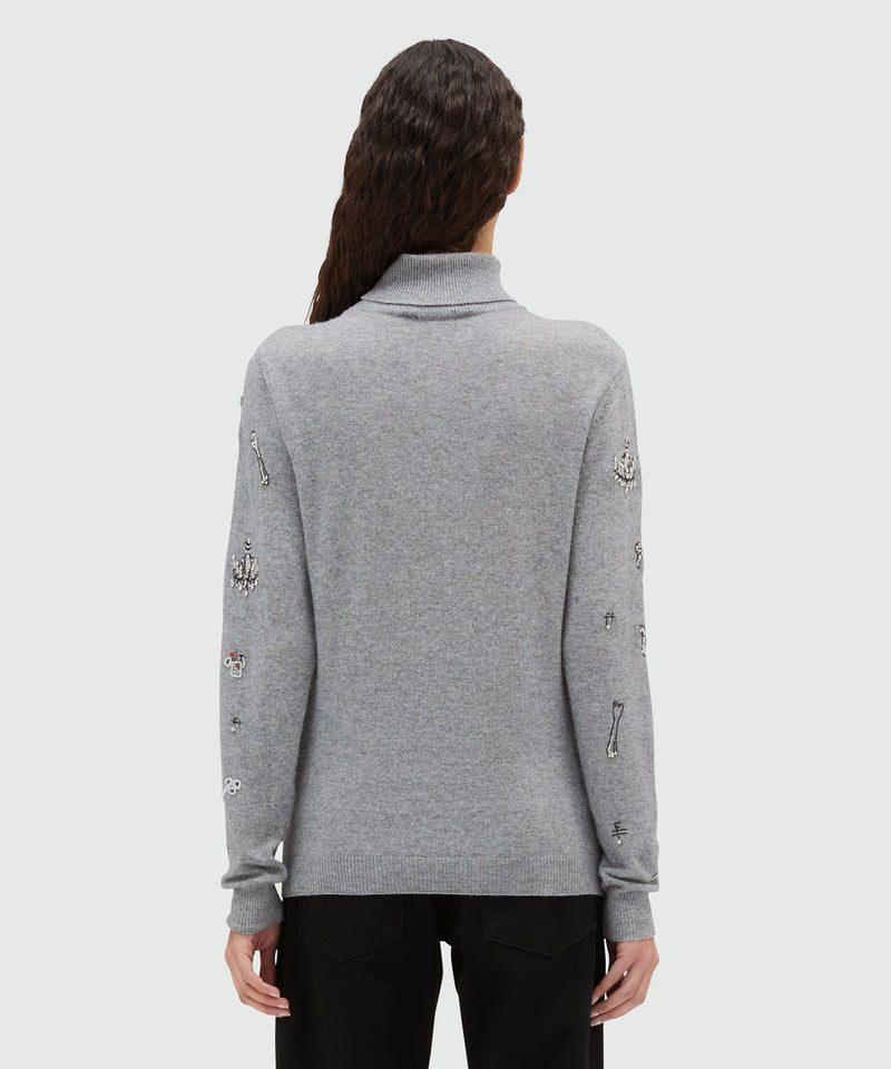 Turtleneck sweater with embroidery GREY Women 