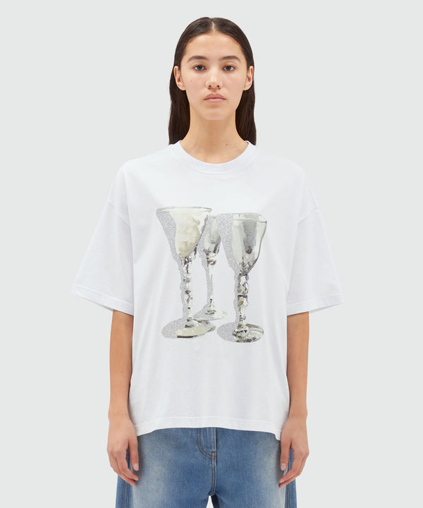 Jersey T-shirt with "Glasses" print