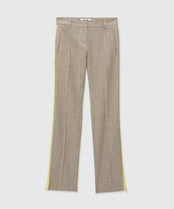 Slim-fit wool Prince of Wales pants