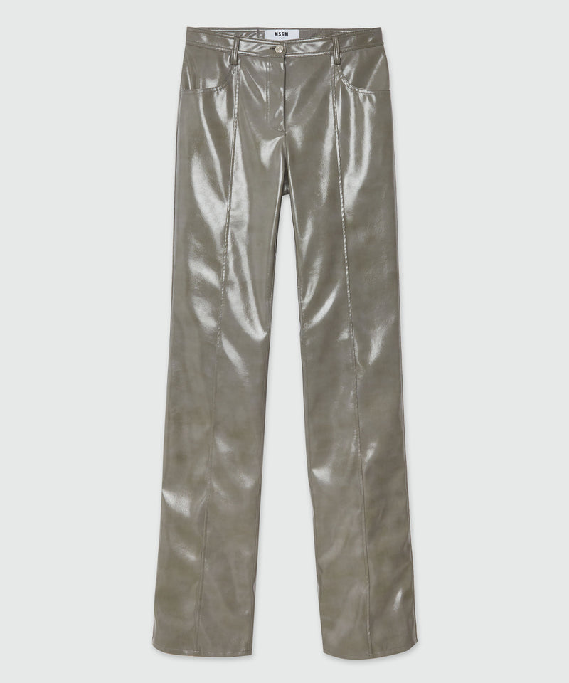 Petent leather pants GREY Women 