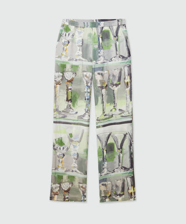 Pants with "Glass" print