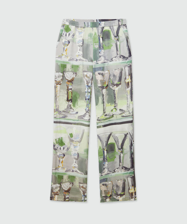 Pants with "Glass" print