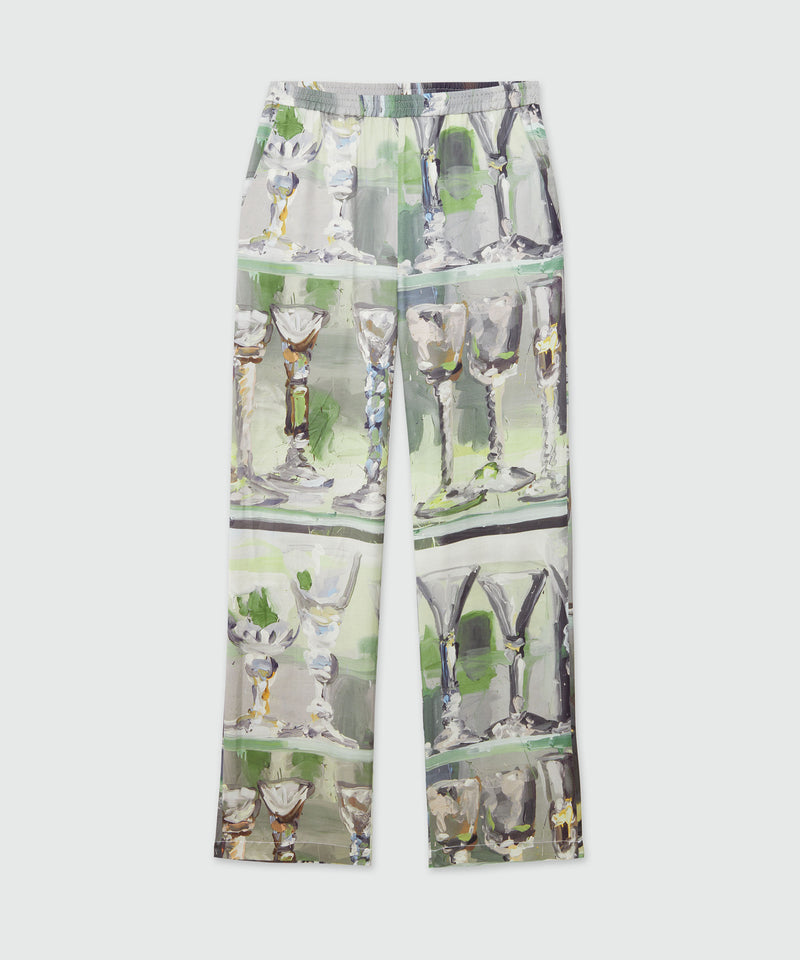 Pants with "Glass" print GREY Women 