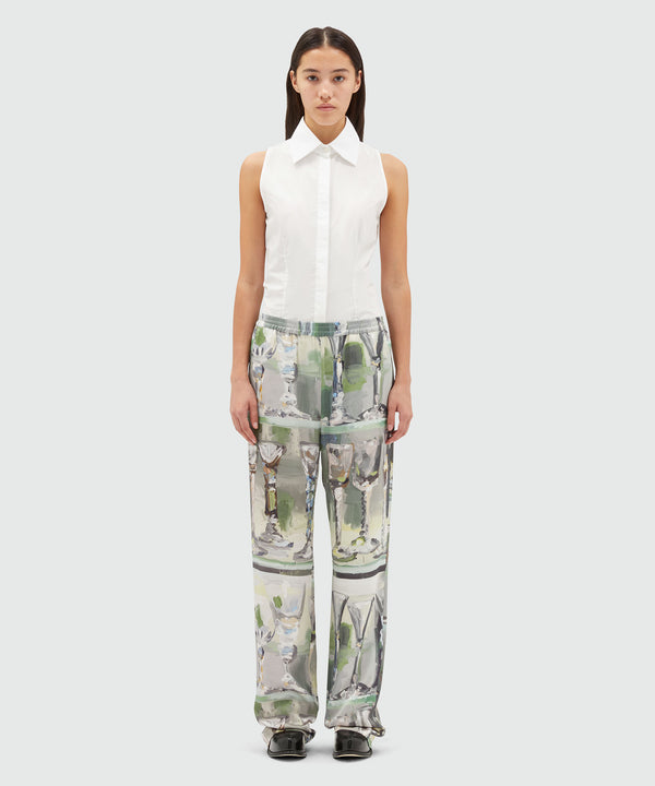 Pants with "Glass" print