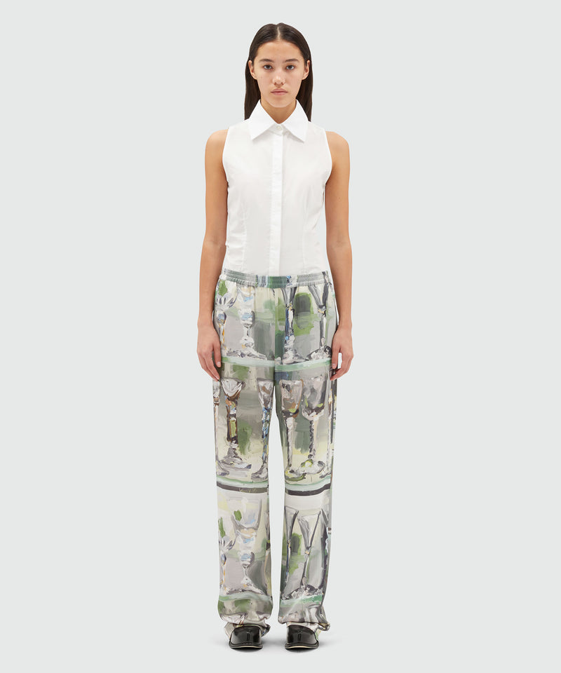 Pants with "Glass" print GREY Women 