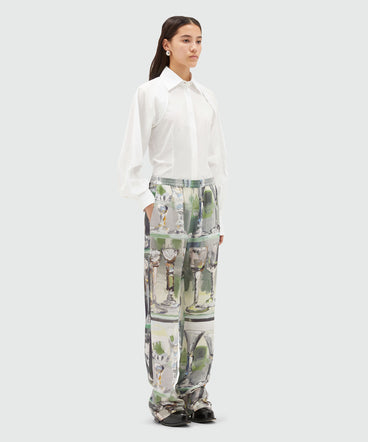 Pants with "Glass" print