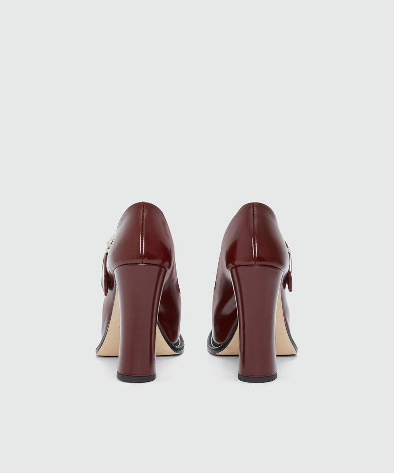 Burgundy patent leather Mary Janes with platform ICE Women 