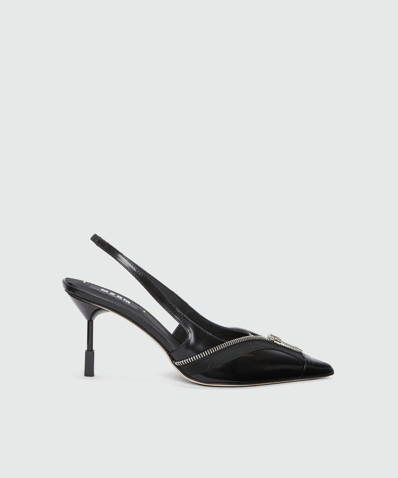 Patent leather Iconic heel slingbacks BLACK Women 