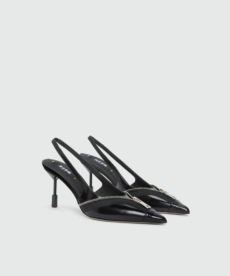 Patent leather Iconic heel slingbacks BLACK Women 