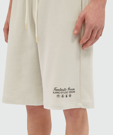 Organic cotton "Fantastic Green Burro Studio" Bermuda shorts