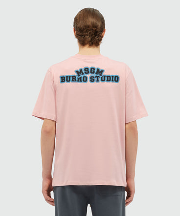 Organic cotton "Fantastic Green Burro Studio" pink T-shirt