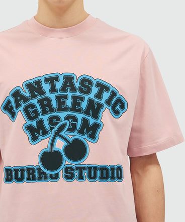 Organic cotton "Fantastic Green Burro Studio" pink T-shirt