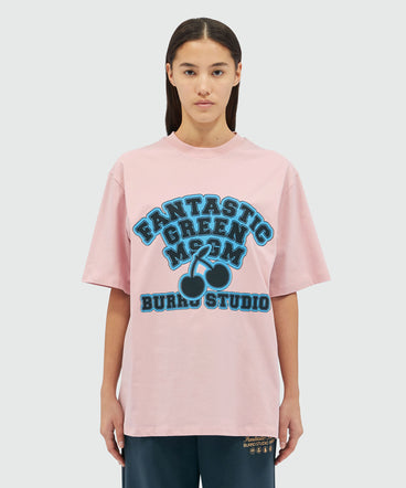 Organic cotton "Fantastic Green Burro Studio" pink T-shirt