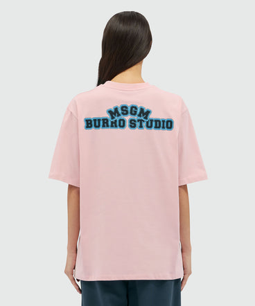 Organic cotton "Fantastic Green Burro Studio" pink T-shirt